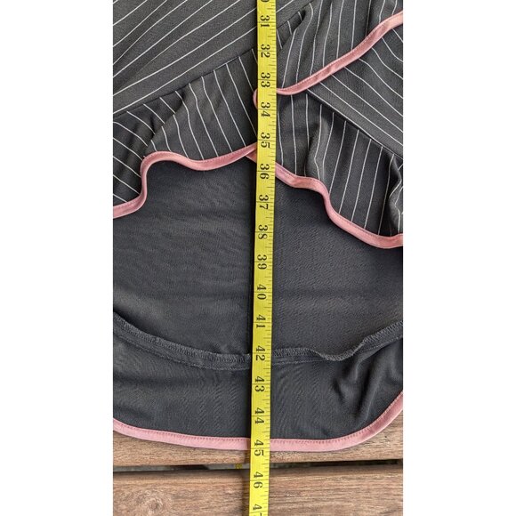 💜Pinstripe Halter Dress with Pink Rose Accent - Picture 11 of 13